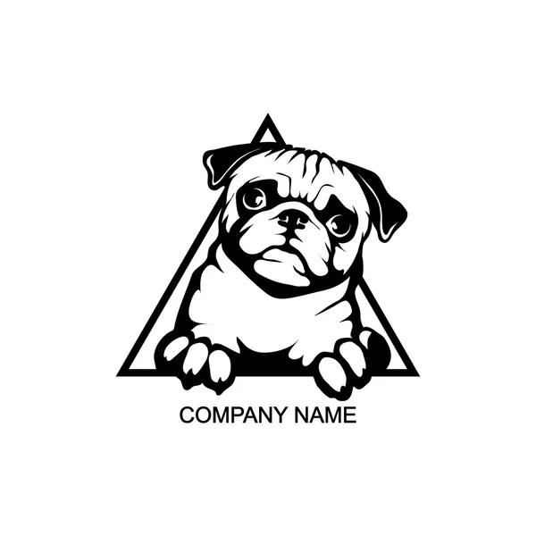 Logo del cane carlino — Vettoriale Stock