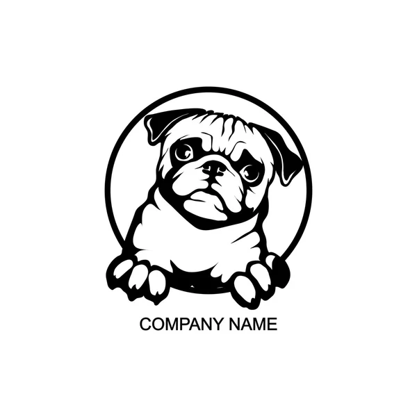 Logo del cane carlino — Vettoriale Stock