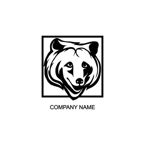 Bear logo in square — Stock Vector