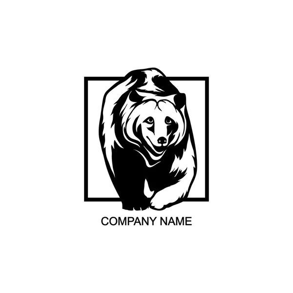 Logo oso en cuadrado — Archivo Imágenes Vectoriales