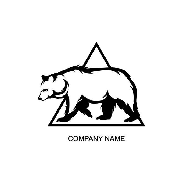 Bear logo in triangle — Stock Vector