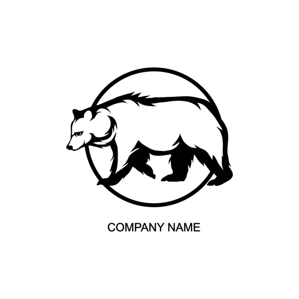 Bear logo in circle — Stock Vector