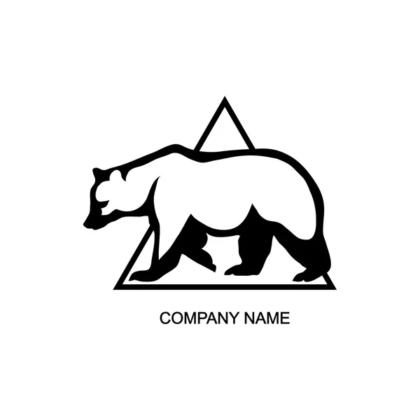 Bear logo in triangle — Stock Vector