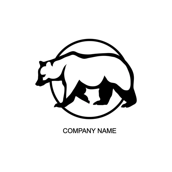 Bear logo in circle — Stock Vector