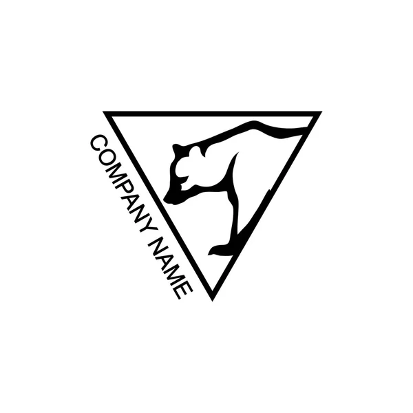 Logotipo urso em triângulo — Vetor de Stock