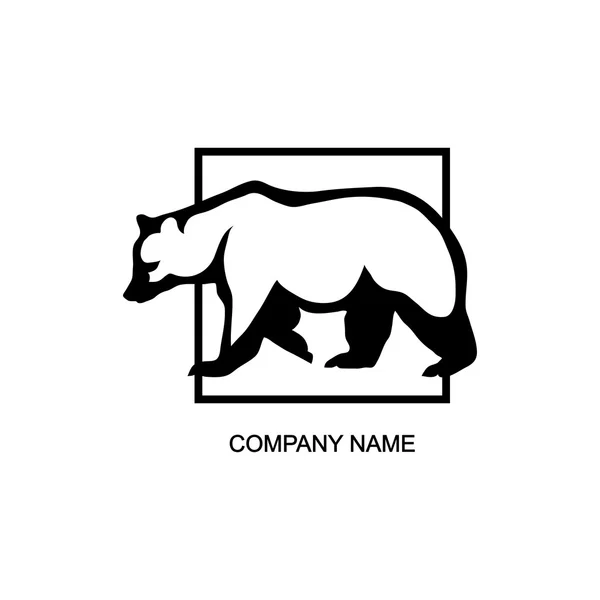 Bear logo in square — Stock Vector