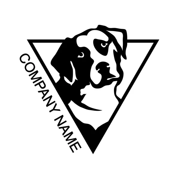 Logotipo do cão em triângulo — Vetor de Stock
