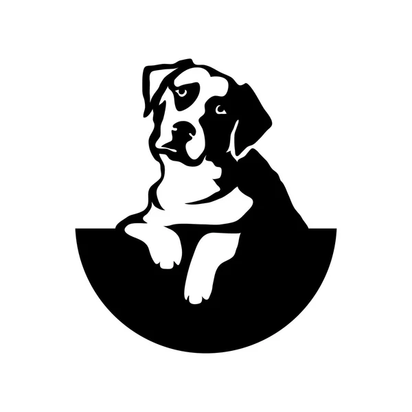 Daire içinde köpek logosu — Stok Vektör
