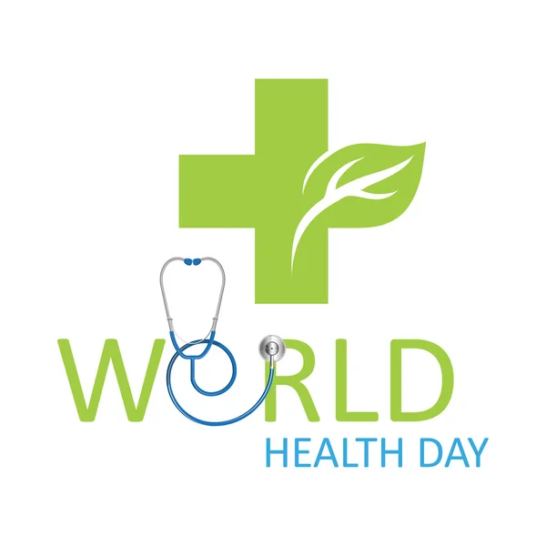 世界健康日ロゴ — ストックベクタ