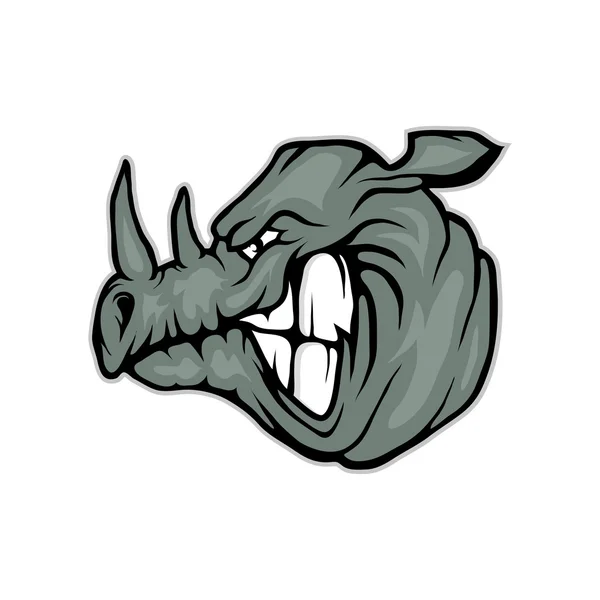 Zwarte en witte neushoorn logo — Stockvector