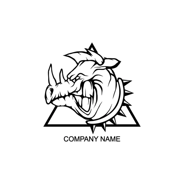 Logo rinoceronte en triángulo — Archivo Imágenes Vectoriales