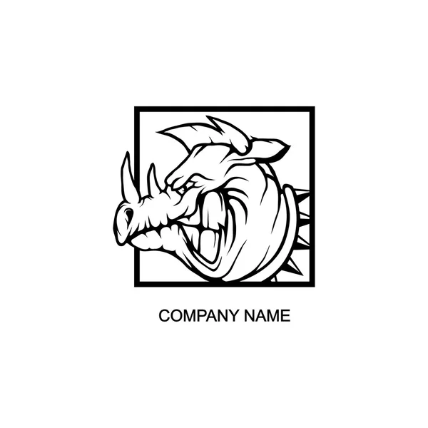 Логотип носорога в квадрате — стоковый вектор