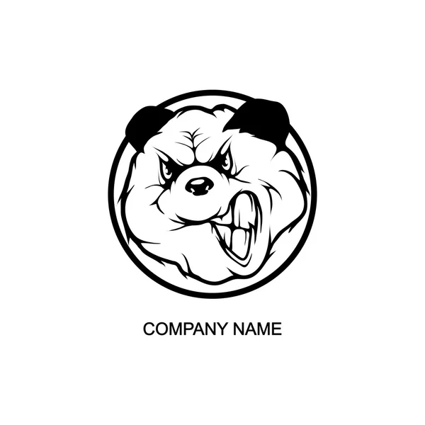 Logo panda in cerchio — Vettoriale Stock