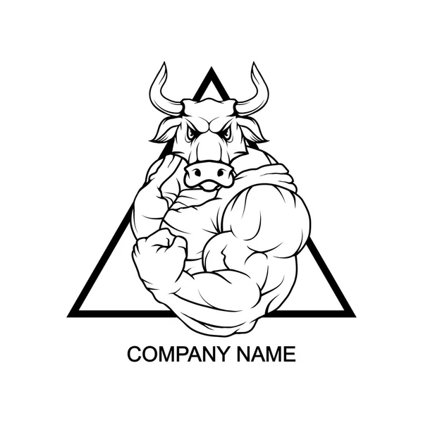 Bull logo in driehoek — Stockvector