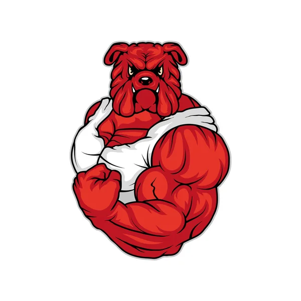 Bulldog logosu beyaz — Stok Vektör