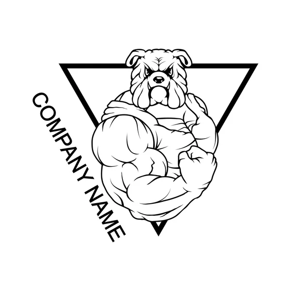 Bulldog-logo in de driehoek — Stockvector