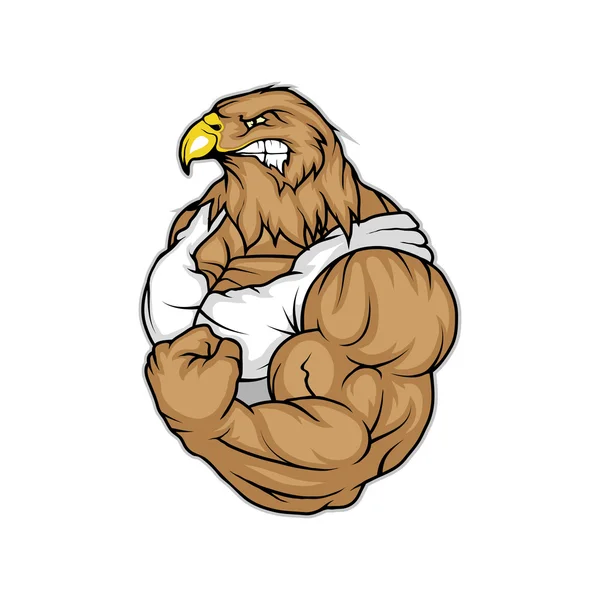 Örn med biceps logotyp — Stock vektor