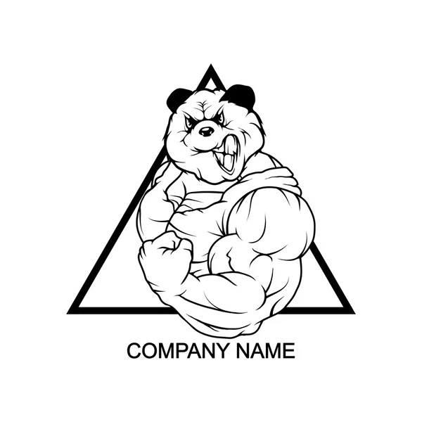 在三角形中的熊猫标志 — 图库矢量图片