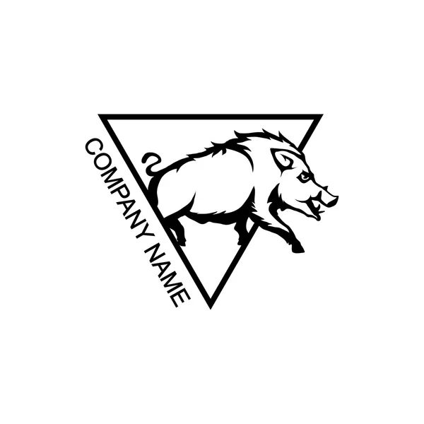 Zwijnen-logo in de driehoek — Stockvector