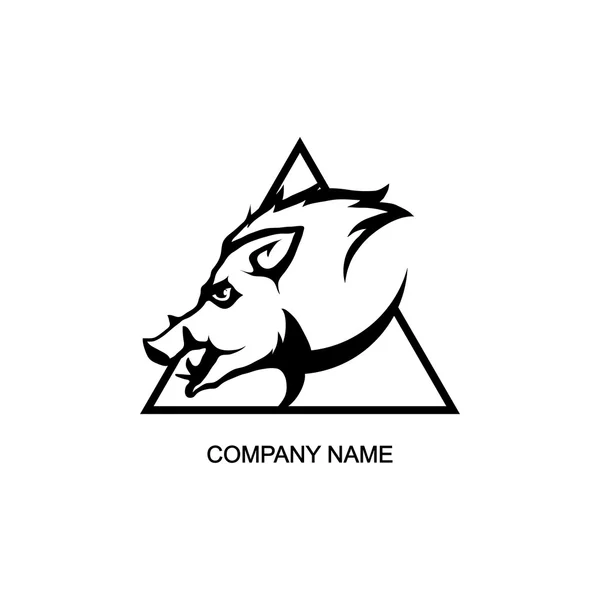 Boar logo in triangle — Stock Vector