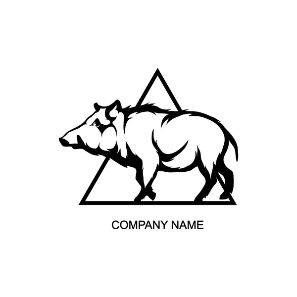 Logo de jabalí en triángulo — Archivo Imágenes Vectoriales