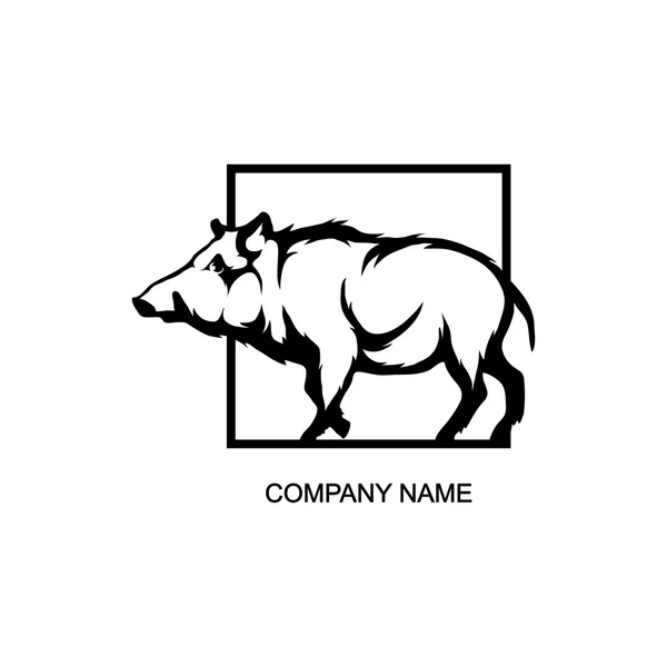 Dzik logo w kwadrat — Wektor stockowy