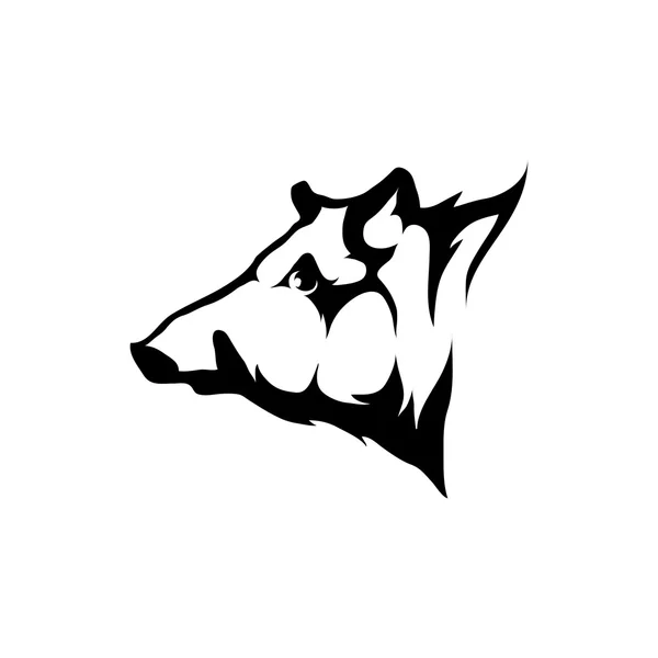 Logo sanglier noir et blanc — Image vectorielle