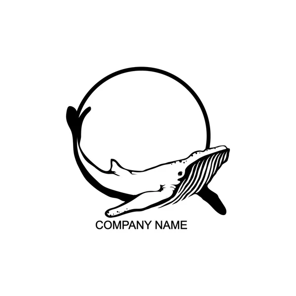 Logo de ballena en círculo — Vector de stock