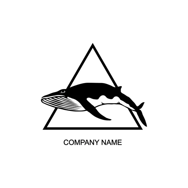 Üçgen içinde balina Logo — Stok Vektör