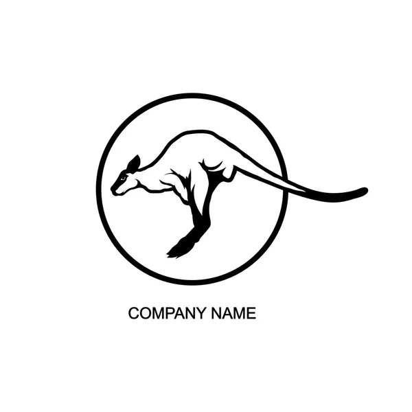 Logotipo de canguro en círculo — Vector de stock