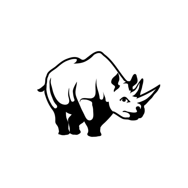 Nashorn-Logo auf weiß — Stockvektor