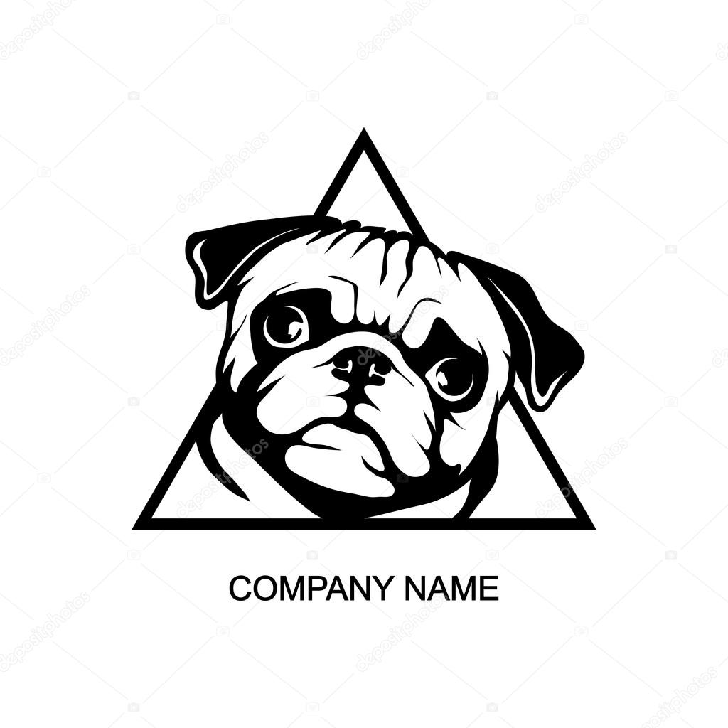 Pug dog logo Stock Vector by
