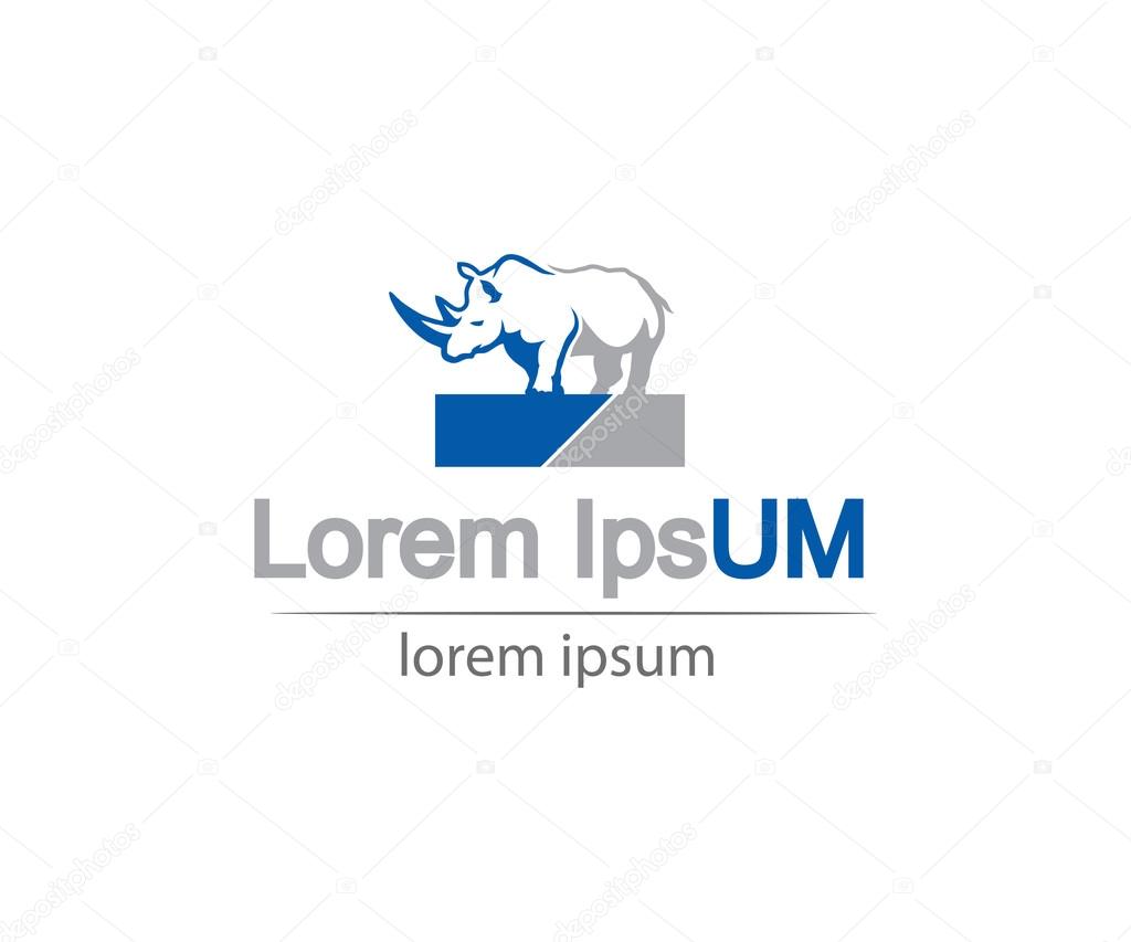 Rhino logo template, vector illustration