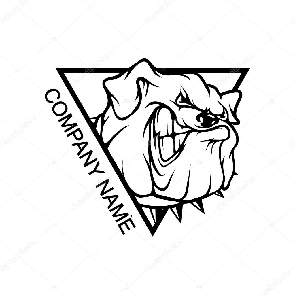 bulldog logo in triangle