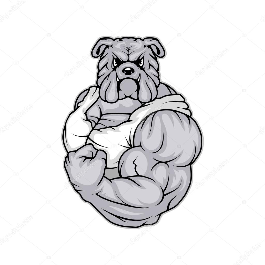 Black and white bulldog logo, vector illustration