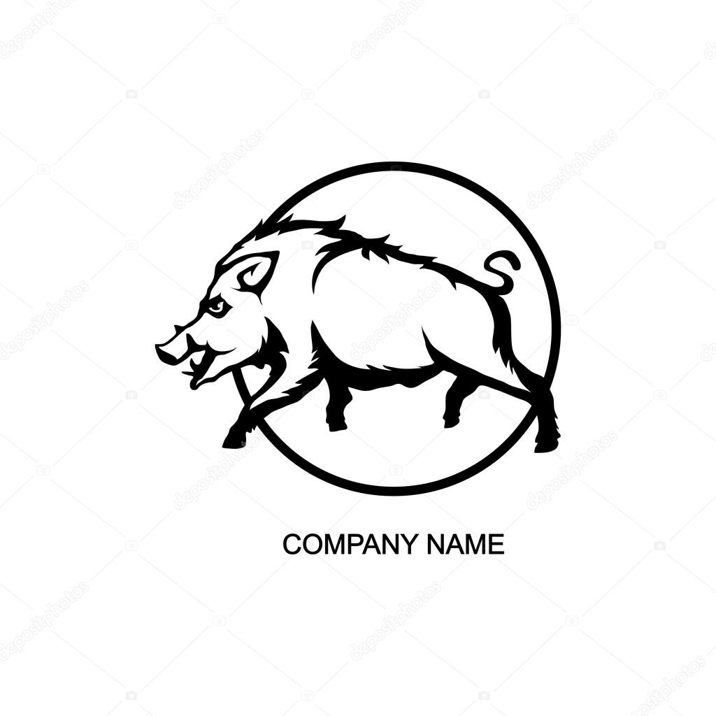 Boar logo in circle