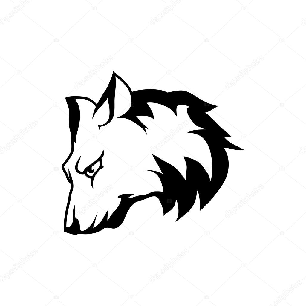 Wolf logo icon on white background