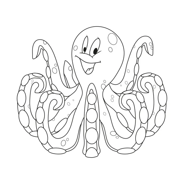 Ilustración pulpo divertido — Vector de stock