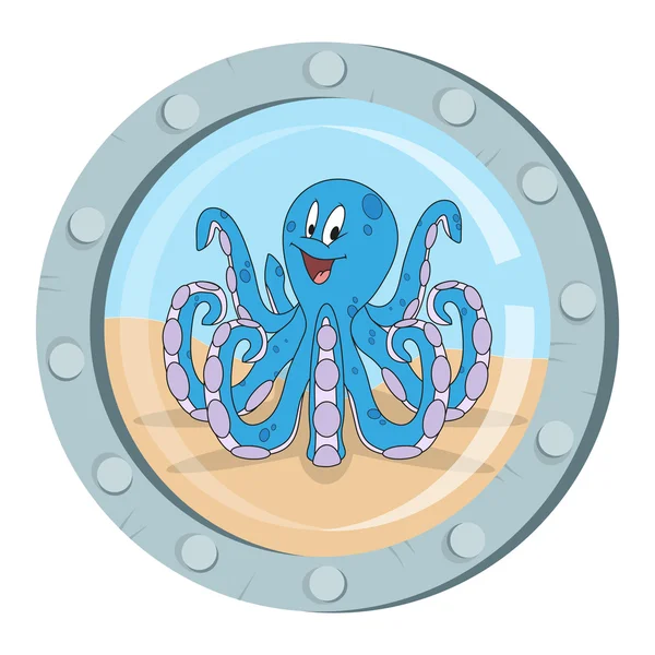 Funny octopus illustration — Stock Vector