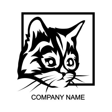 Beyaz izole kedi logosu 
