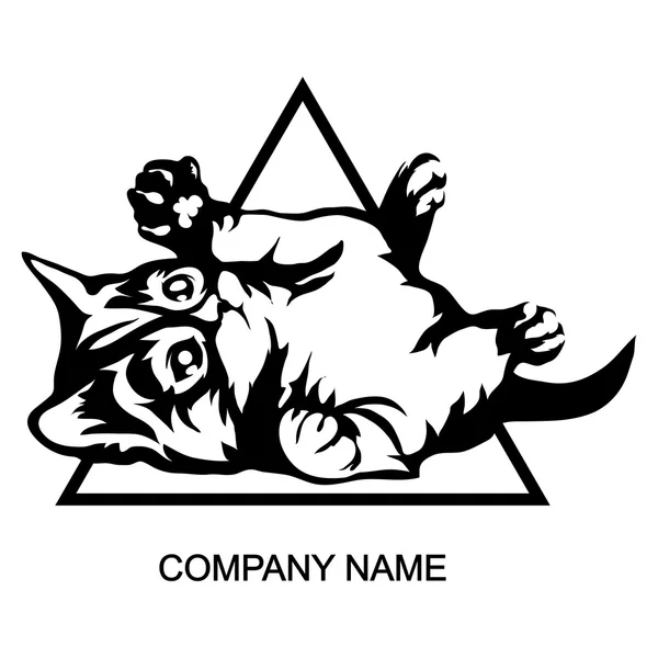 Logo Cat isolato su bianco — Vettoriale Stock