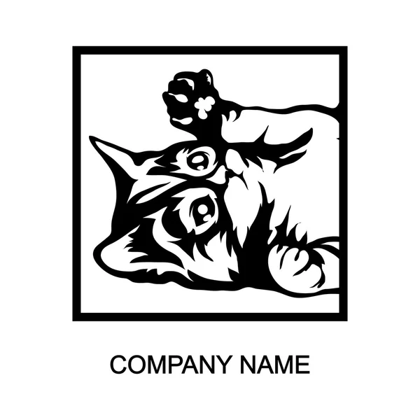 Logo del gato aislado en blanco — Vector de stock