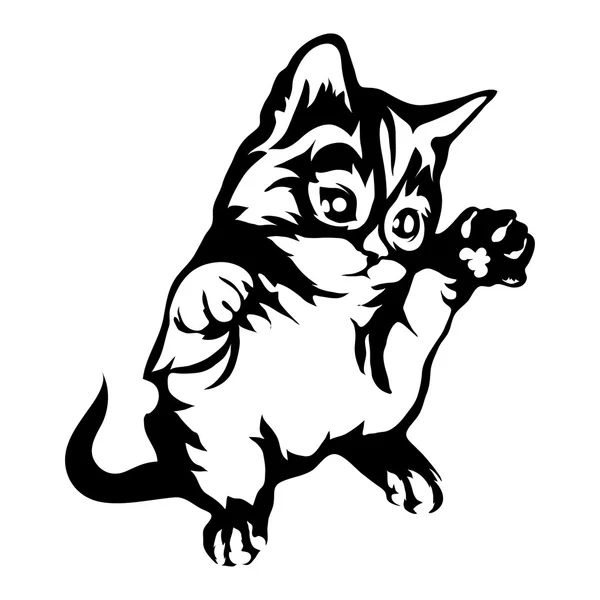 Γάτα λογότυπο απομονωθεί σε λευκό — Διανυσματικό Αρχείο