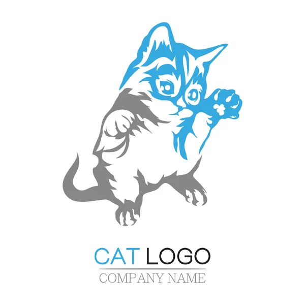 Logo del gato aislado en blanco — Archivo Imágenes Vectoriales