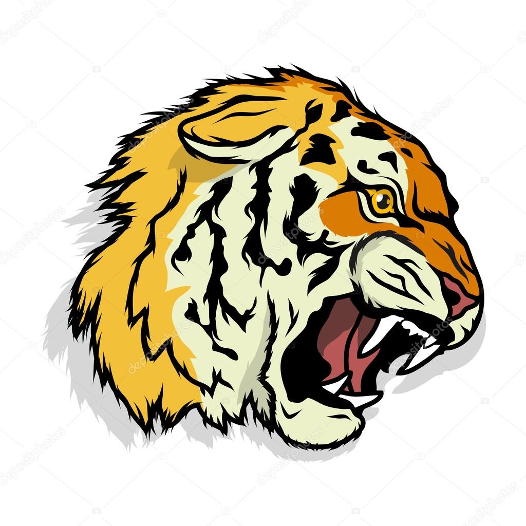 Tiger logo on white background. Vector illustration