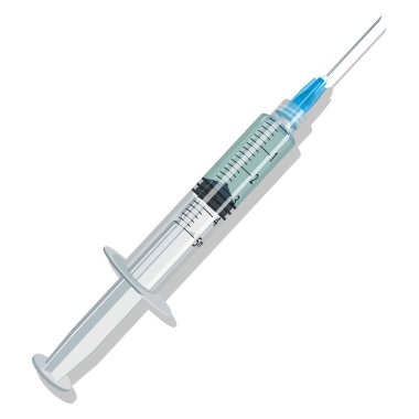 Beyaz üzerine gerçekçi şırınga