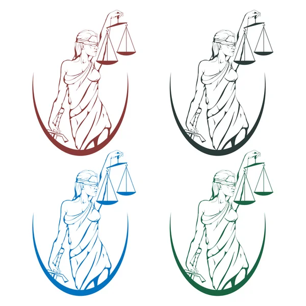 Lady Justice logó — Stock Vector