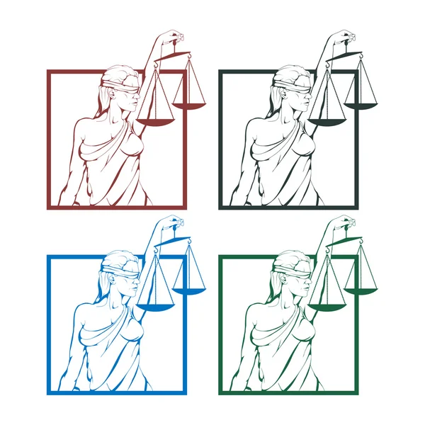 Senhora logotipo da justiça — Vetor de Stock