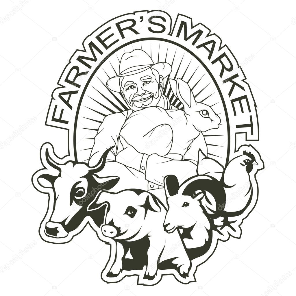 Farmer's market logo in vector