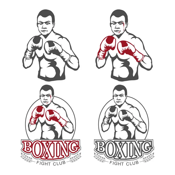 Boxning-logotypen set — Stock vektor